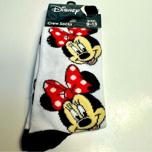 NWT. Disney Minnie Mouse crew Socks. Featuring Minnie this colorful design